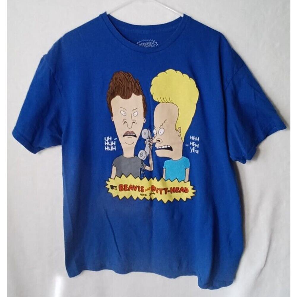 MTV Beavis and Butt-Head Short Sleeve T-Shirt Men's Size XL Blue